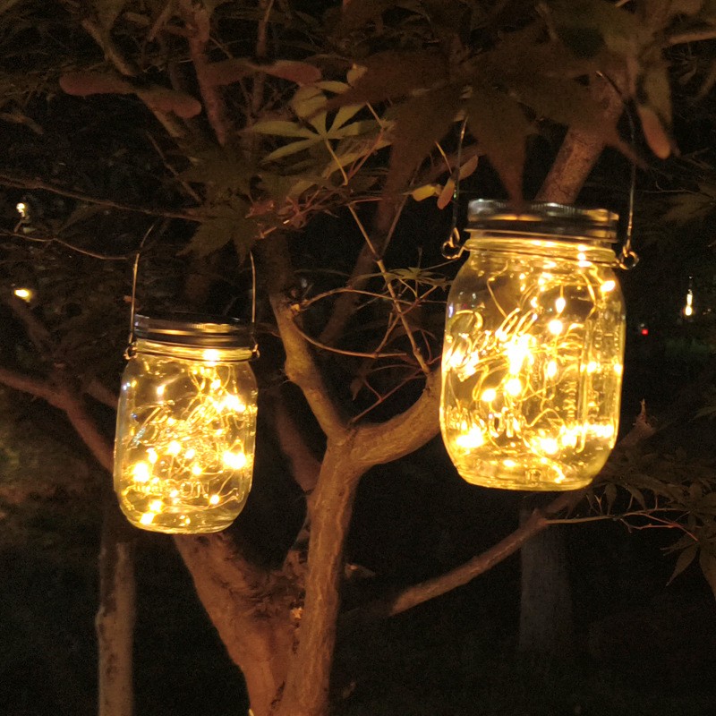 Cảnh quan năng lượng mặt trời Mason Jar Can Lights